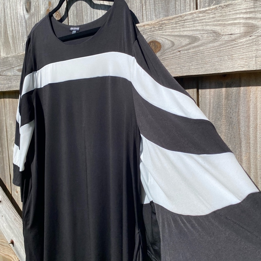 Nina Leonard Women's Black and White Dress - Sz 3X - Picture 2 of 7
